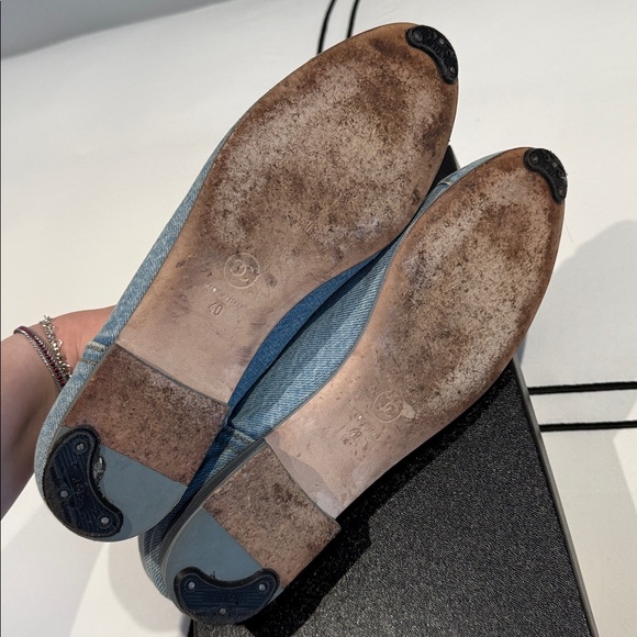 CHANEL Light Blue Denim Ballerina Flats - Picture 7 of 9